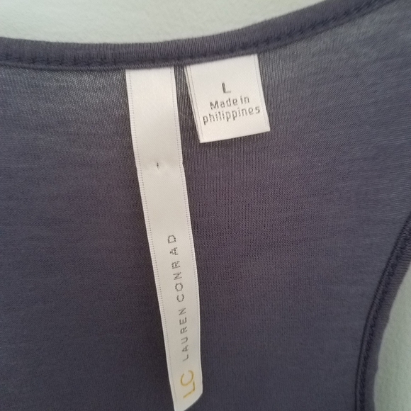Lauren Conrad Lace Front Overlay Racerback Tank L - Picture 3 of 7